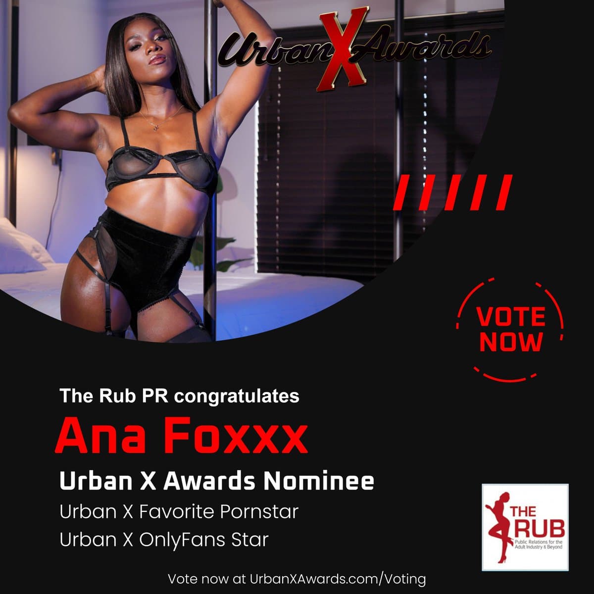 Ana Foxxx Earns Urban X Awards for Porn Star of Year & Premium Social Media Prowess.