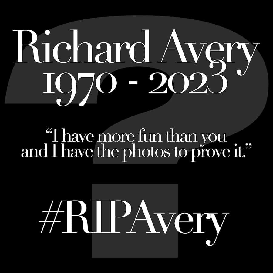 Legendary Photographer Richard Avery Passes Away at 53